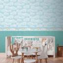Papel pintado Nube azul claro blanco - papel pintado con motivo de cielo en cuarto de niños