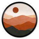 Póster Suaves colinas bajo el sol del atardecer - Costa - Redondo