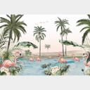 Kikki Belle - Fotomural de Flamingo oasis