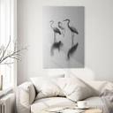 Geborsteld Alu-Dibond met goud-, zilver- & kopereffect - Reigers in ochtendmist - Treechild