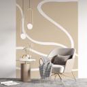 1X Estudio - Fotomural blanco sobre beige