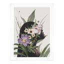 Póster Frida Floral Studio - Silueta de mujer con flores moradas