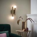 Wandleuchte Lena, gold, 7,5 x 33,5 cm, Metall Wandlampe, dimmbar