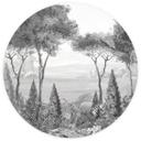 Fotobehang Idyllisch plantenlandschap - Ms Tiff - Rond - Zelfklevend/niet-geweven