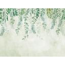 Leaves Green Watercolour - ikke-vævet tapet med plantemotiv til soveværelset