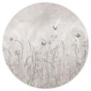 Muursticker wilde bloemenweide met vlinders in Scandinavisch ontwerp - Ms Tiff - Rond