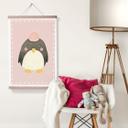 Póster Loske - Pingüino - rosa
