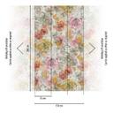 Non-woven tapet med farverigt blomstermønster i akvarel - blomstret fototapet - moderne