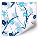 Poster autocollant - W - Fleurs Bleues