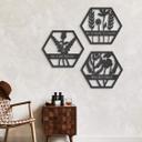 MDF - Decoración en madera - Flores en hexágono - Bloom Wildly