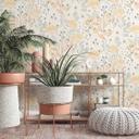 Ikke-vævet tapet, blomstermotiv tapet La Terrasse gul