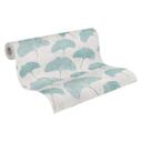 Papel pintado Hoja gris menta - papel pintado no tejido floral - papel pintado salón dormitorio cocina