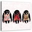 Canvasbillede, Banksy grinende aber