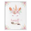 Póster Kvilis - I smell Rainbow - Unicornio con flores y pestañas