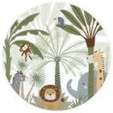 Tapet cirkel Oliver Robins - Sweet Jungle Animals - vliesetapet/selvklæbende non-woven tapet