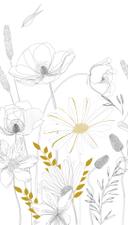 tapet blomster hvid sort - non-woven tapet blomster planter Livingwalls - mat og glat