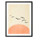 Póster Bandada de pájaros al atardecer - Kubistika
