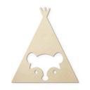 Decoración en madera álamo - tipi - oso
