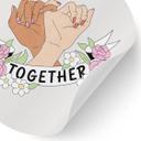 Vinilo decorativo Together Sisterhood Floral Hands - Redondo