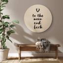 Cuadro de madera Love to the moon and back - Redondo
