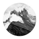 Póster vista de los Alpes - paisaje montañoso de los Dolomitas