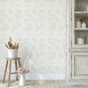 Tapet med bladmotiv Opus creme