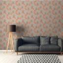 non-woven tapet palmeblade orange beige - jungle tapet stue