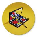 Glasbillede - Make-up palet i stil med Piet Mondrian - Pozdniakov