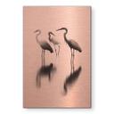 Geborsteld Alu-Dibond met goud-, zilver- & kopereffect - Reigers in ochtendmist - Treechild