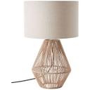 Tischleuchte Konrad, beige, 52 x 33 cm, Textil Nachttischlampe, dimmbar