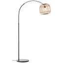 Bogenstandleuchte Lucas, braun, 171 x 36 cm, Rattan Innenleuchte