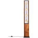 Stehleuchte Daniel, braun, 125,5 x 20 cm, Holz Stehlampe, dimmbar