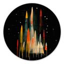 Vægcirkel Treechild - Let's all go to Space – print på aluminium (Alu-Dibond)