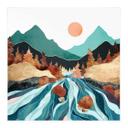 Póster de tela montaña tierra río - SpaceFrog Designs