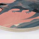 Cuadro de madera Dinosaurio Giganotosaurus Redondo - Marrón