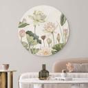 Tableau sur alu-Dibond rond Sir Edward - Idylle de nénuphars au pastel