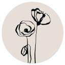 Line Art Dos amapolas Vinilo decorativo - Cats & Dotz - Redondo