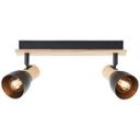 Spotbalken Emil, braun, 16,5 x 36,5 cm, Holz Innenleuchte