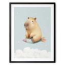 Børneplakat Capybara i rummet - Stjernedrøm