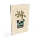Cuadro de madera Frida Floral Studio - Máquina de escribir botánica
