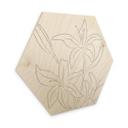 Hexagone - Bois 1X Studio - Dessin au trait Floral