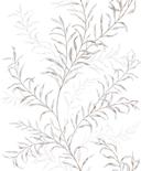 Papel pintado no tejido hojas naturaleza floral mate en blanco azul