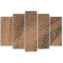 5 stykke lærredsprint, Leopard Leopard Pels Patches Mønster