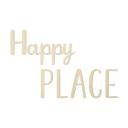 letra decorativa 3D Happy Place - madera de álamo