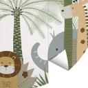 Tapet cirkel Oliver Robins - Sweet Jungle Animals - vliesetapet/selvklæbende non-woven tapet