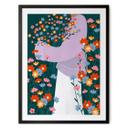 Póster de mujer en un colorido jardín de flores - Müller