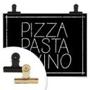 Póster Pizza Pasta & Vino negro
