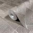Papel pintado no tejido de color plata, gris a cuadros, rombos gráficos geométricos