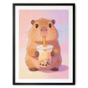 Plakat til Capybara-babyværelse med boblete