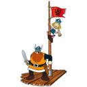 Muursticker Wickie de Viking en Halvar op een vlot